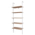 5-Shelf Wood Ladder Bookcase with Metal Frame; Industrial 5-Tier Modern Ladder Shelf Wood Shelves XH