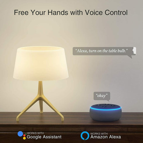 4Pack Smart Alexa Google Light Bulb Warm White Dimmable