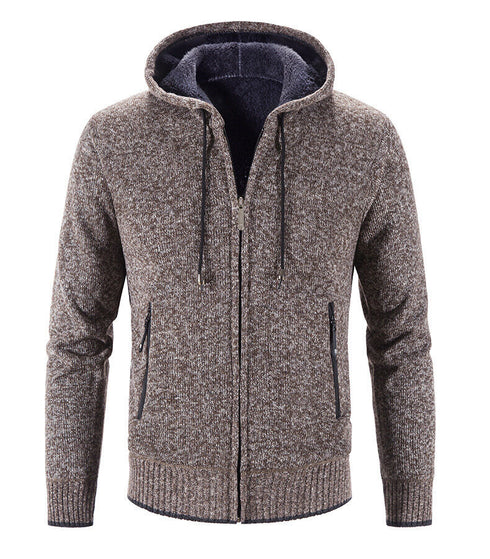 Small Men's Full Zip Hooded Fleece Sweater