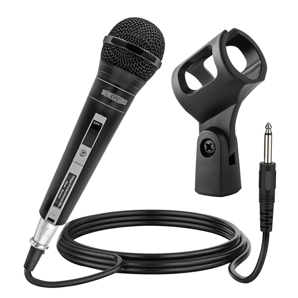 5 CORE Premium Vocal Dynamic Cardioid Handheld Microphone Unidirectional Mic with 16ft Detachable XLR Cable to ¼ inch Audio Jack and On/Off Switch for Karaoke Singing PM 757