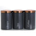 MegaChef Essential Kitchen Storage 3 Piece Sugar; Coffee and Tea Canister Set in Matte Gray