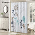 Silhouette Dandelion Floral Plants Printed Shower Curtain Bathing Cover Polyester Waterproof Blue Leaves Bathroom Curtain