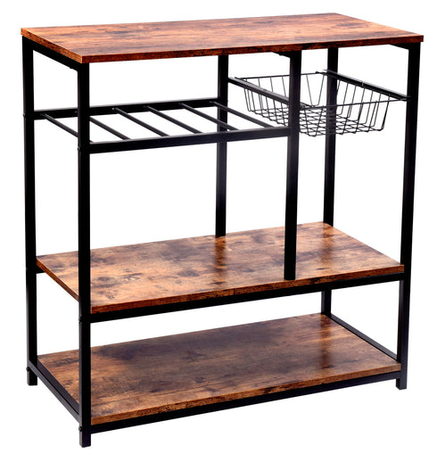 Kitchen Baker's Rack Rolling Storage Shelf Stand Organizer Workstation; 31.5×15.75×32.25 Inches
