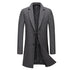 Men's Long Trench Woolen Coat Notch Lapel Overcoat