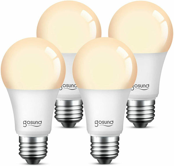 4Pack Smart Alexa Google Light Bulb Warm White Dimmable