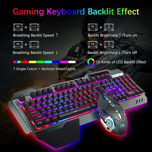 K618 Wired Gaming Keyboard and Mouse Set- RGB Backlit Keyboard