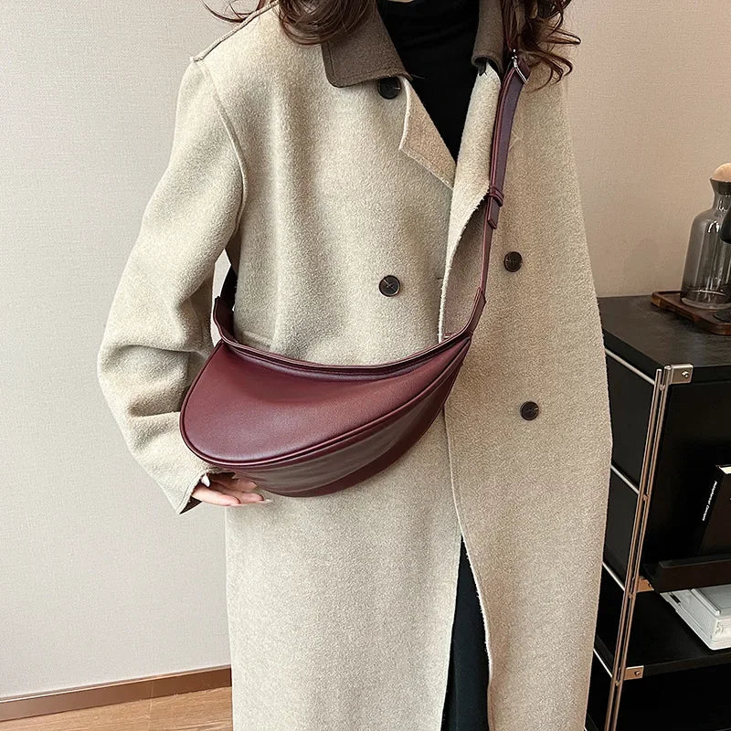 Sewing Thread Shoulder Bags Zipper Women's Bags 2025 Hot Sale PU High ...